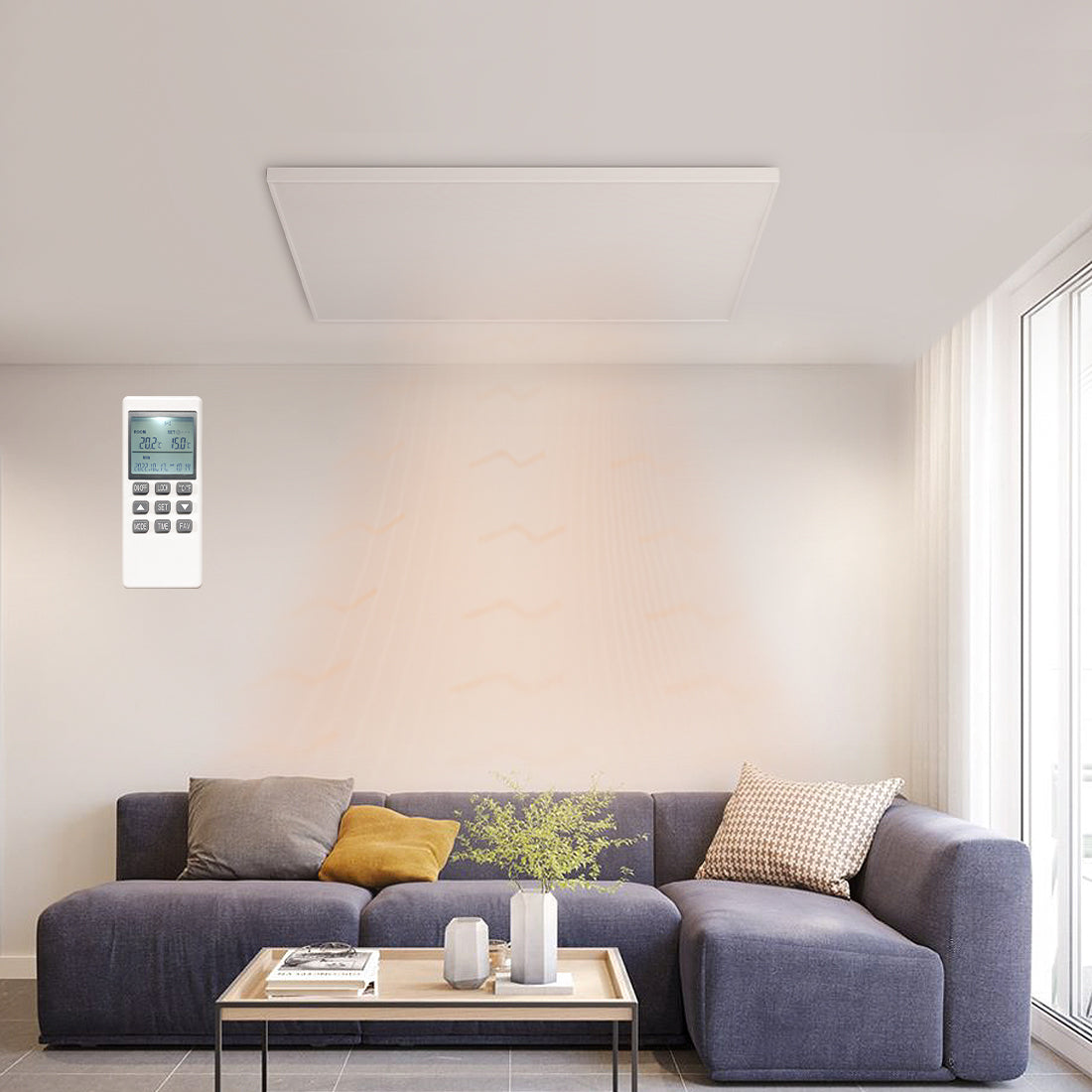 Infrarotheizung Deckenmontage mit Thermostat Fernbedienung Deckenheizung