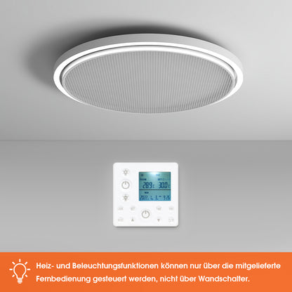 Runde Infrarotheizung mit Thermostat Deckenheizung LED Beleuchtung Licht