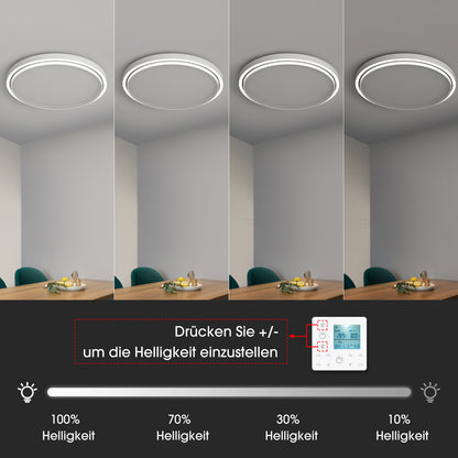 Runde Infrarotheizung mit Thermostat Deckenheizung LED Beleuchtung Licht