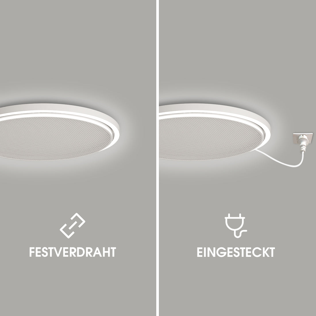 Runde Infrarotheizung mit Thermostat Deckenheizung LED Beleuchtung Licht