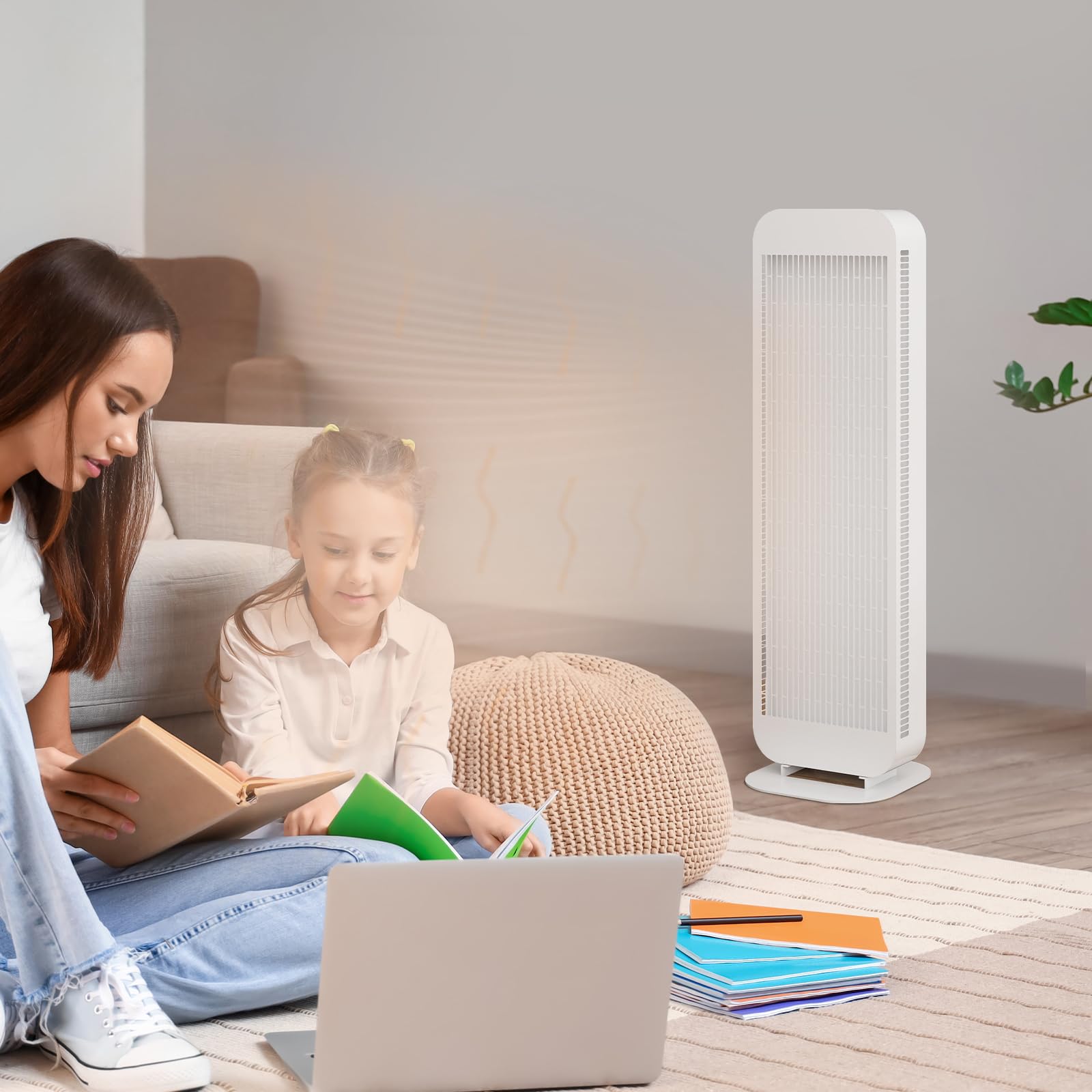 Mobiler Infrarot Standheizstrahler 1.4kW – Weiß/Schwarz Stand Infrarotstrahler