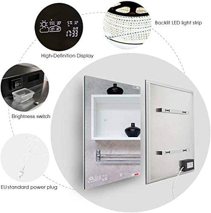 Badezimmer Smart spiegel zur Wandmontage mit LED-Beleuchtung