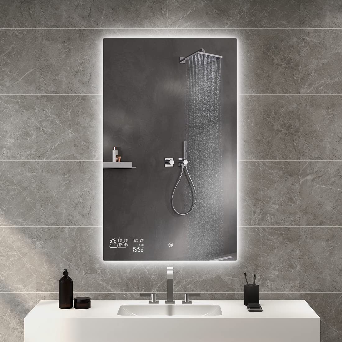 Badezimmer Smart spiegel zur Wandmontage mit LED-Beleuchtung