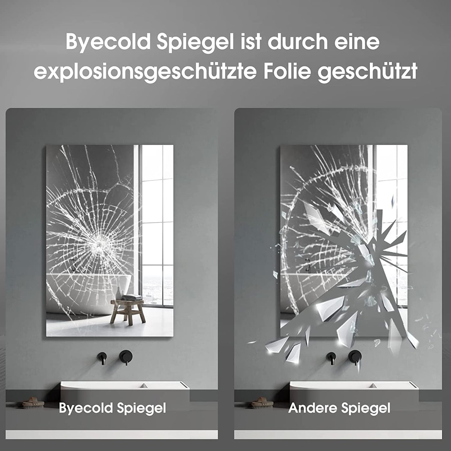 Badezimmer Smart spiegel zur Wandmontage mit LED-Beleuchtung